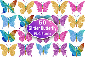 Glitter Butterfly Clipart Png, an Animal Illustration by Forhadx5
