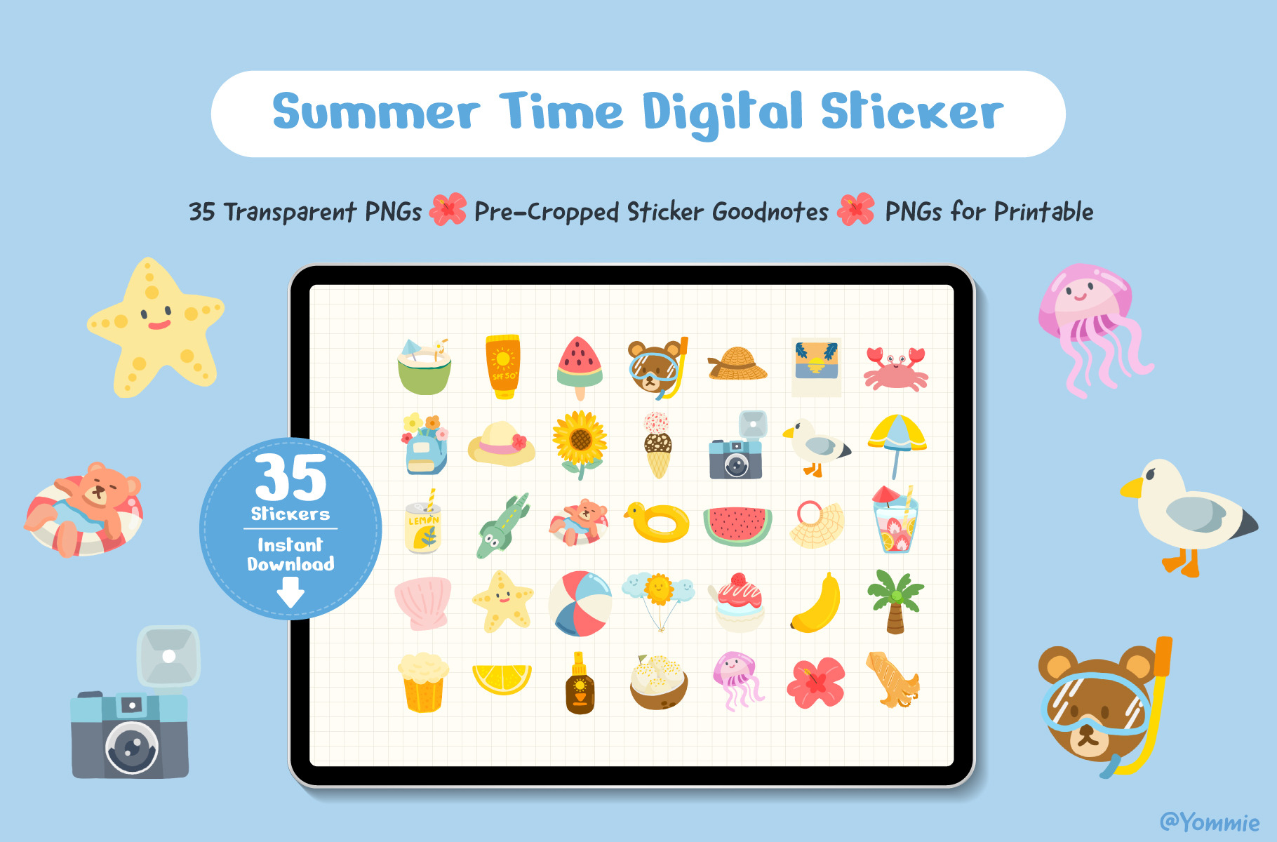Summer Time Digital Sticker, an Object Graphic by Yommie