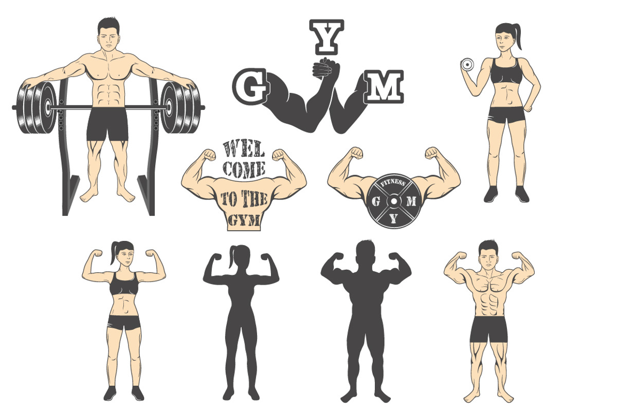 Fitness gym icons, a Graphic by Tomass2015 (Photo 4 of 7)