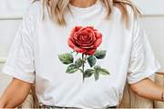 Red Lithograph Roses Clipart, an Illustration by Pixels.Craft (Thumbnail 4 of 7)