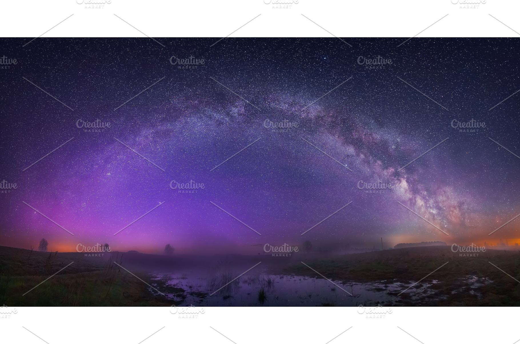 Night landscape panorama with Milky, a Nature Photo by Lukas Jonaitis SHOP