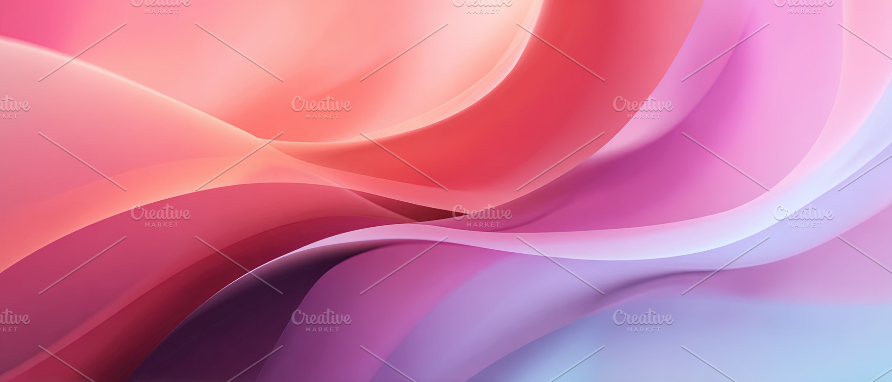 Colorful Vibrant abstract waves in soft pink, peach, and purple, an Abstract Photo by Ales Munt