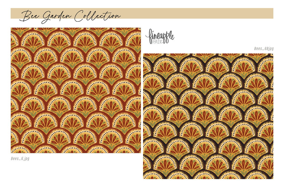 Bees Digital Paper, a Pattern Graphic by FINEAPPLE (Photo 5 of 8)