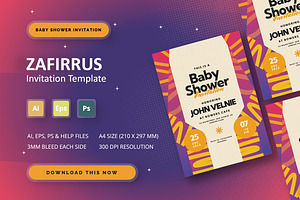 Zafirrus - Baby Shower Invitation, an Invitation Template by StreaksideStd
