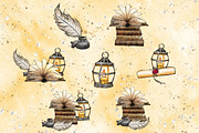 Vintage books clipart set, an Education Illustration by JuliaStarArt-FantasyHome (Thumbnail 2 of 10)