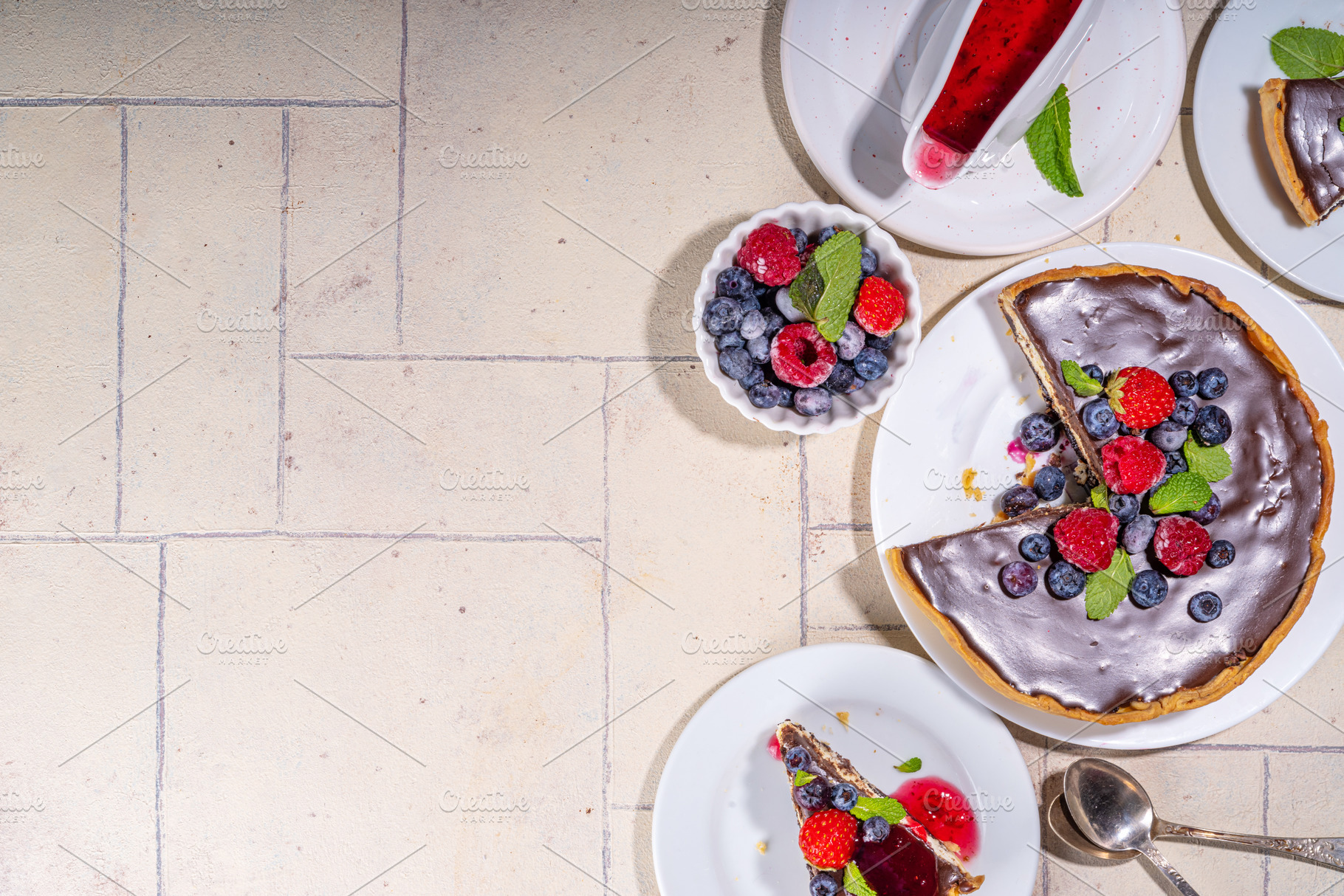 Homemade cheesecake with chocolate and berry, a Food & Drink Photo by Rimma