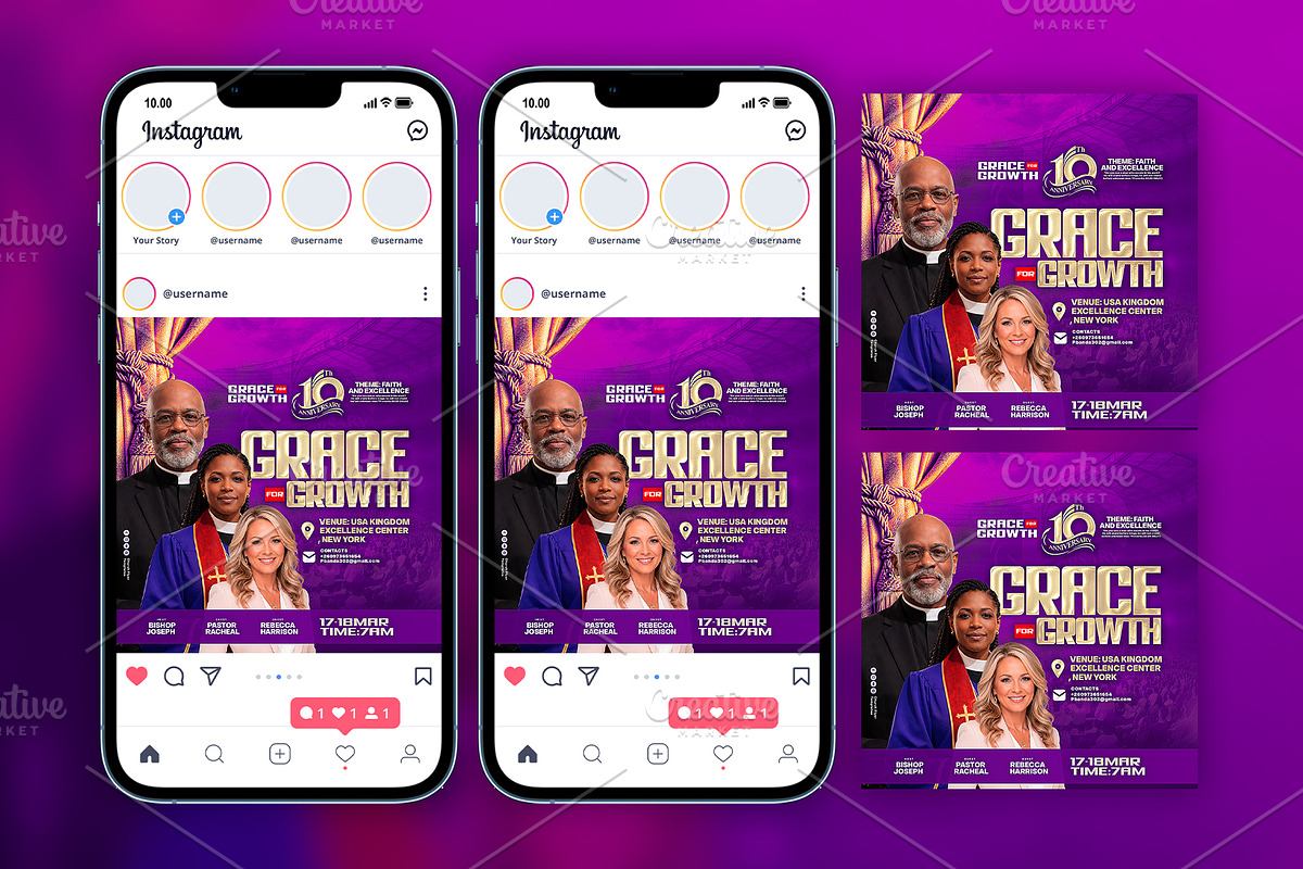 10th Anniversary Church Poster Templ, a Social Media Template by church flyer templates (Photo 8 of 9)