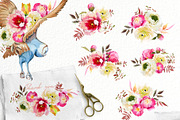 Watercolor Owl Beauty Clipart Set, an Animal Illustration by ArtCreationsDesign (Thumbnail 9 of 11)