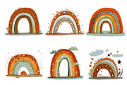 Cute Boho Retro Rainbow Clipart, a Seasonal Illustration by Designworld (Thumbnail 4 of 9)