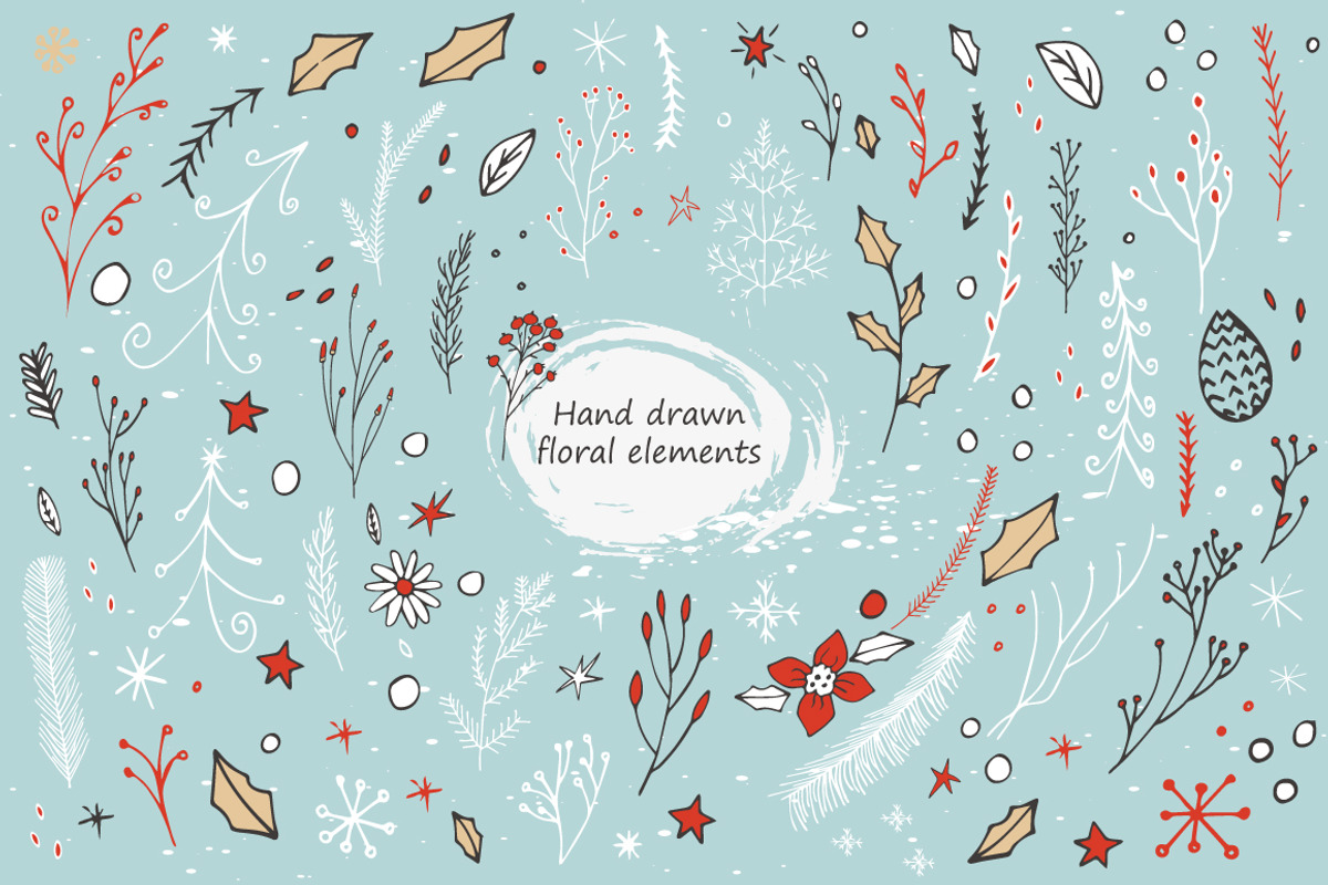 Merry Christmas - holiday kit, a Decorative Illustration by UTM Studio (Photo 4 of 13)