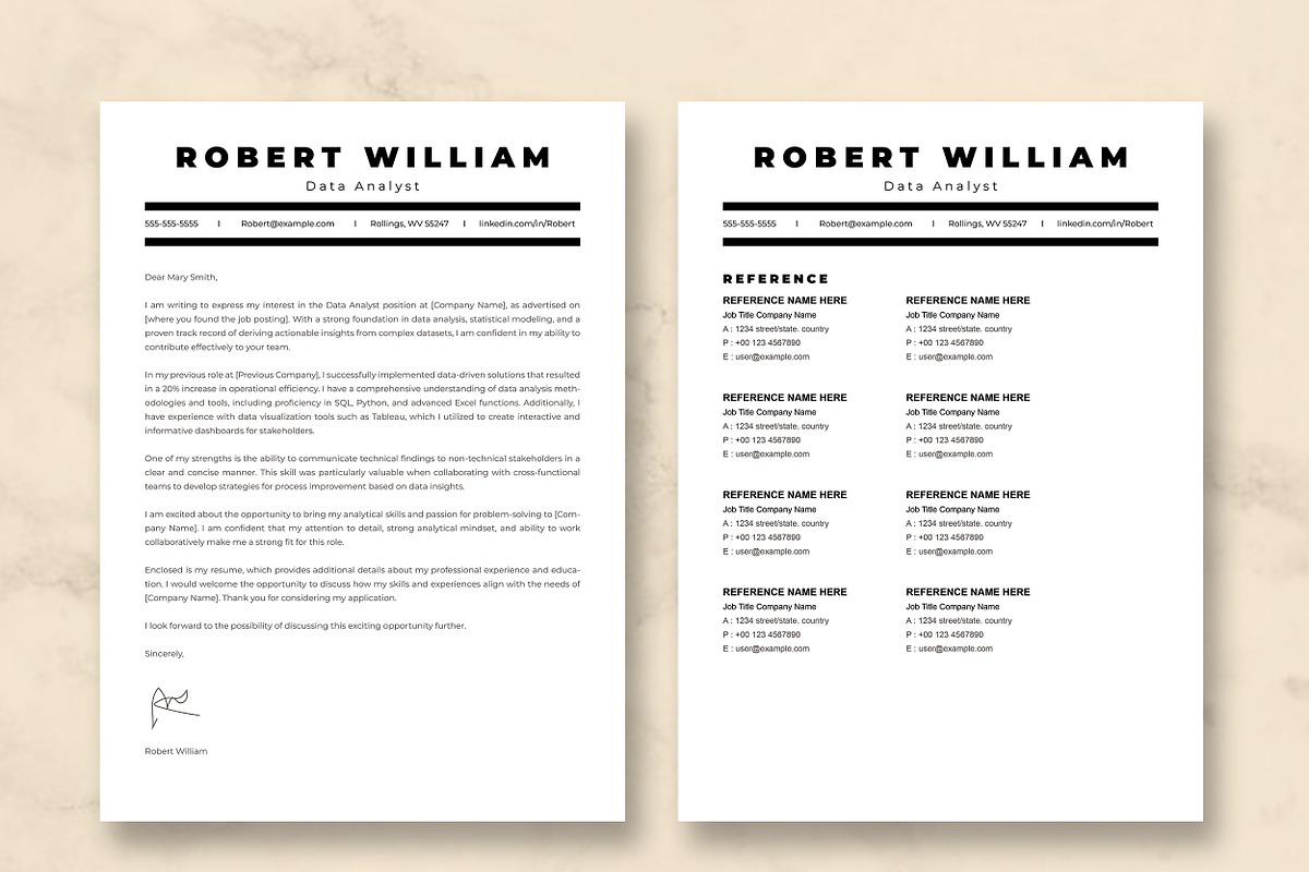 Data Analyst Resume Template, a Resume Template by ResumeInventor (Photo 4 of 9)