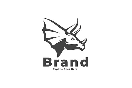 Triceratops Dinosour Logo Design