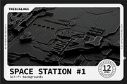 12 Hi-Res SPACE STATION backgrounds, a Texture Graphic by TheBigLake (Thumbnail 1 of 4)