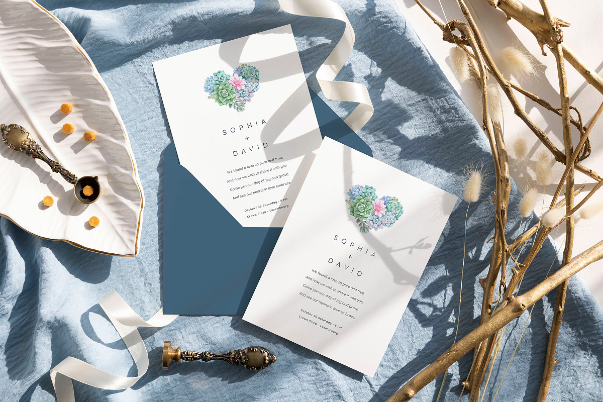 Quartz - Wedding Invitation Suite, an Invitation Template by CinderHeart Designs (Photo 1 of 11)