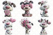 Whimsical Valentine Dog Clipart, an Illustration by Black Bird Studio (Thumbnail 6 of 6)