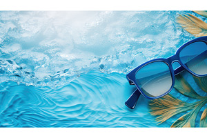 sunglasses blue photo background ai, a Background Photo by pikepicture