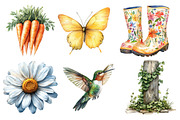 Summer Garden Watercolor Clipart, an Illustration by SinaCreation (Thumbnail 3 of 5)