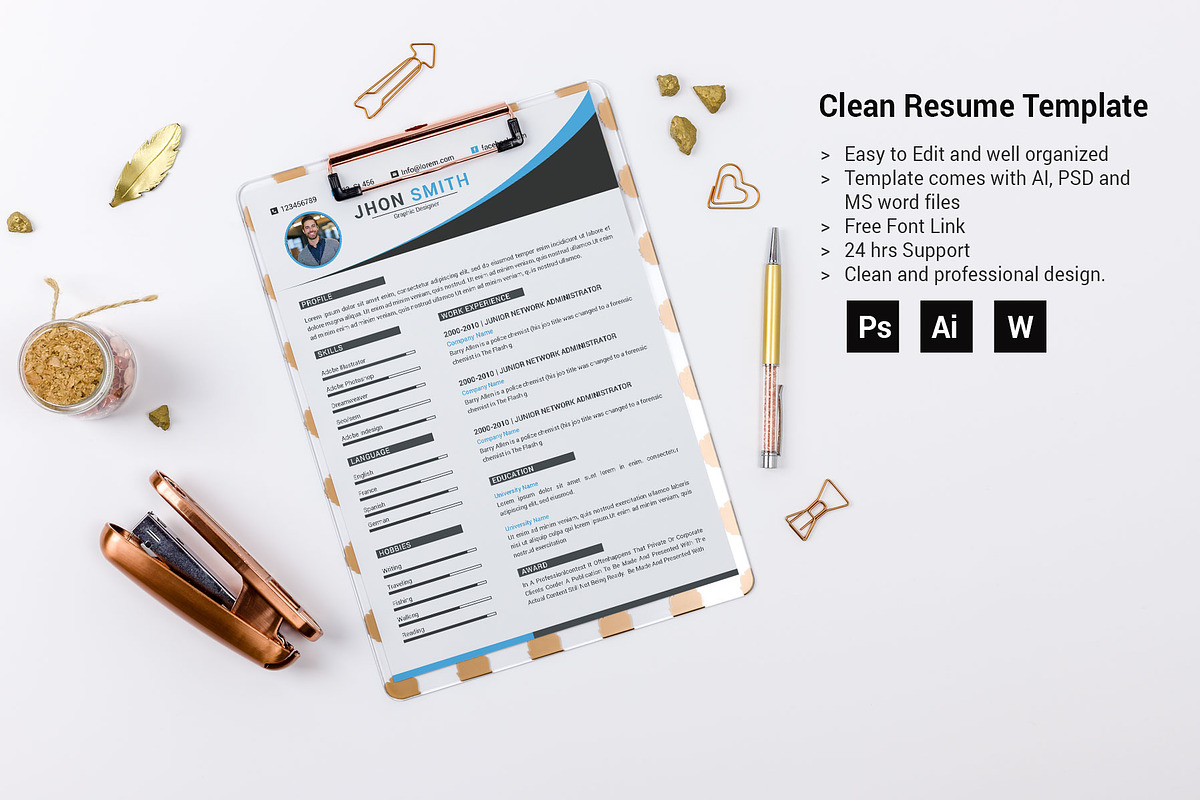 Resume Template and Cover Letter, a Resume Template by designvillage (Photo 5 of 13)