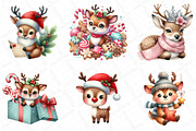 Cute Christmas Reindeer Clipart, an Illustration by DreamPrint404 (Thumbnail 3 of 5)