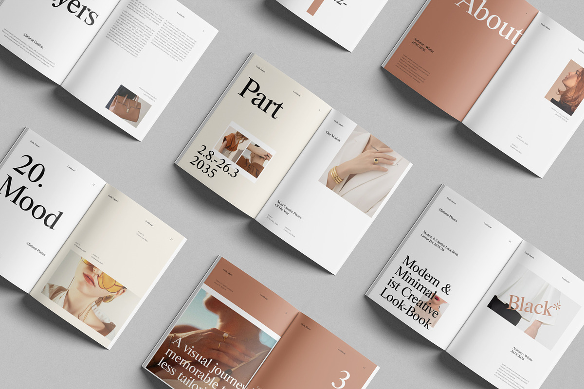 Minimalist Lookbook Template, a Magazine Template by DesignCrest (Photo 10 of 15)