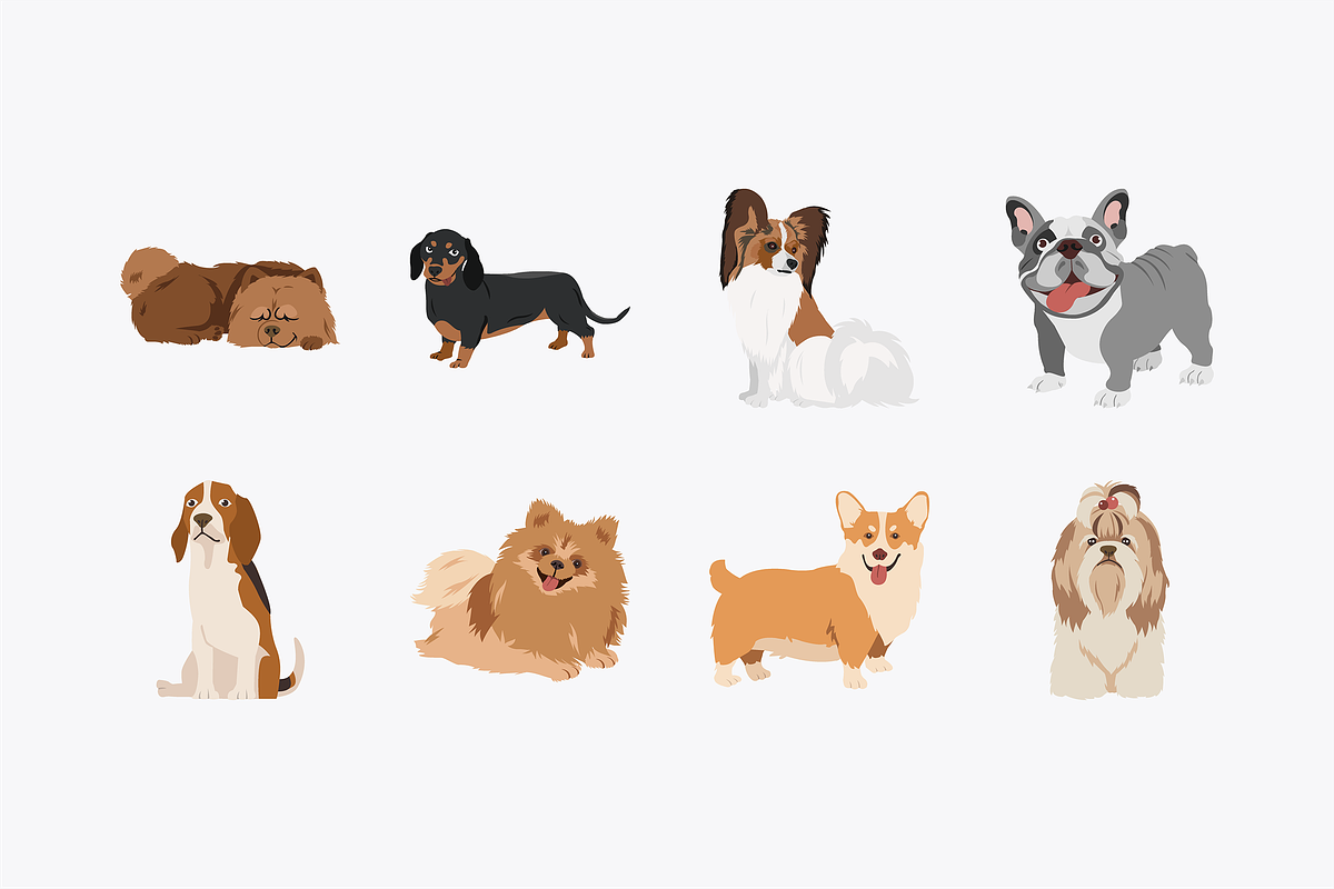 Cute Dogs Illustration, an Object Graphic by Jump Studio (Photo 3 of 4)