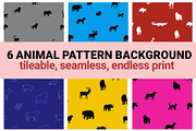 Animals tileable pattern backgrounds, an Animal Illustration by GreenStockPhotos (Thumbnail 1 of 4)