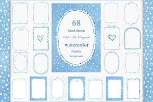 Baby Blue Watercolor Frames Set