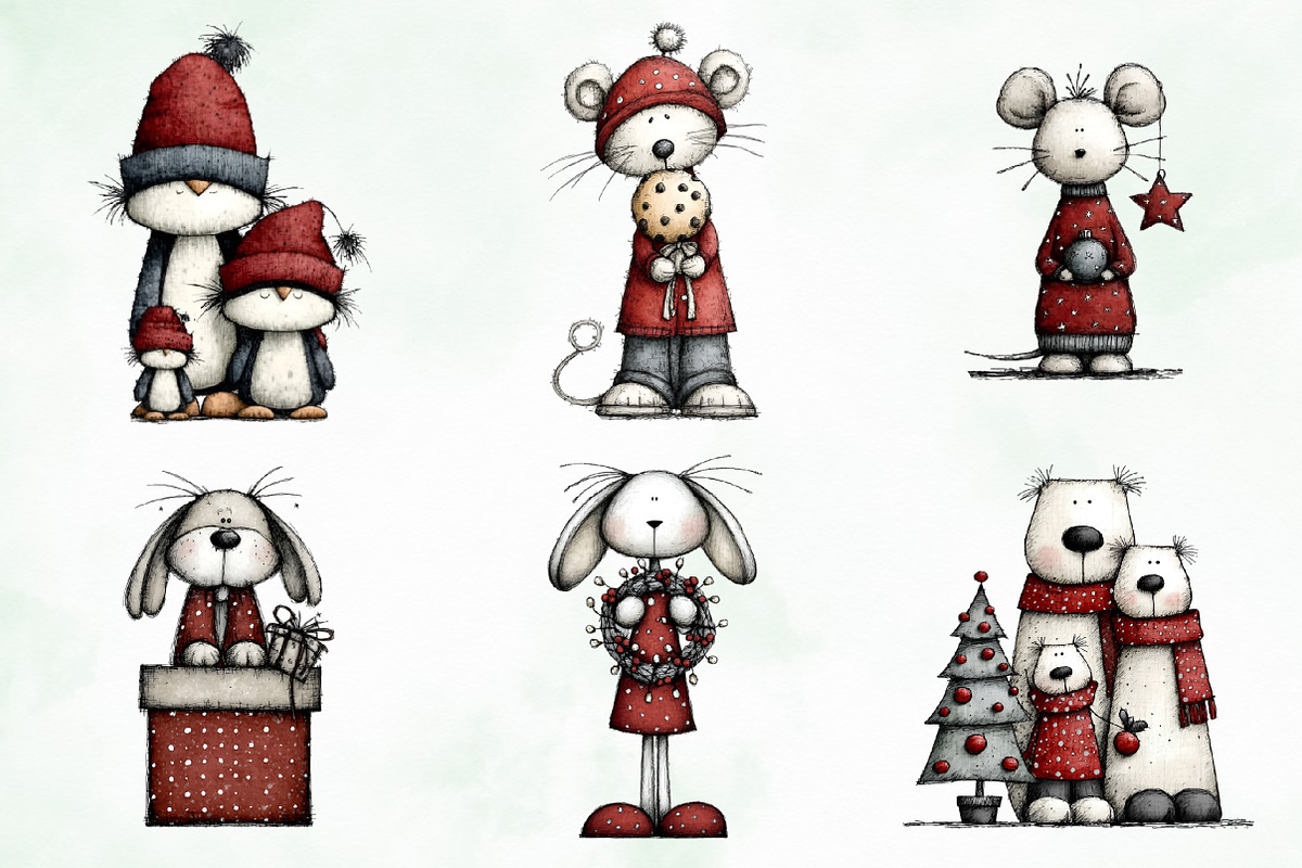 Whimsical Quirky Animals Clipart, an Illustration by Creative Art (Photo 7 of 13)