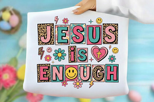 Jesus is Enough PNG,Christian Retro, an Illustration by Designking