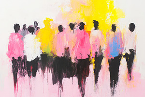 Crowd Abstract painting artwork, an Abstract Photo by Hamza067