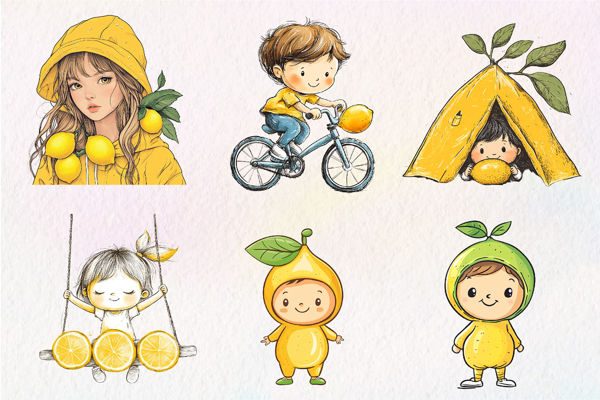 Lemon Kid Clipart, an Illustration by CreationArt (Photo 5 of 9)