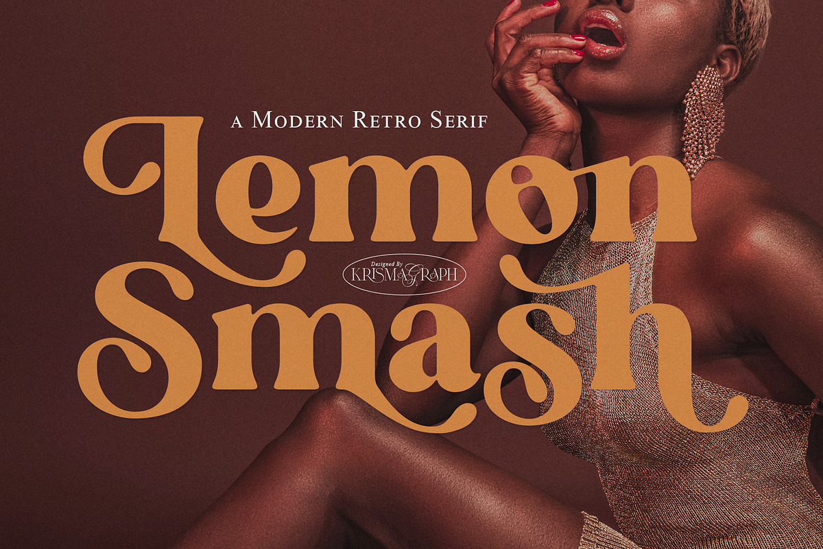 Lemon Smash | Modern Retro Serif, a Serif Font by Krismagraph (Photo 1 of 14)