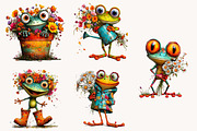 Quirky Colorful Quirky frog Clipart, a Seasonal Illustration by Designworld (Thumbnail 6 of 10)