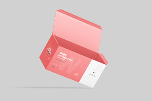 Wide Rectangle Box Packaging Mockup