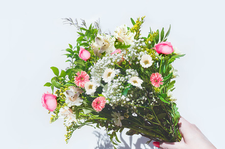 Hand with summer flowers bunch, an Arts & Entertainment Photo by VICUSCHKA
