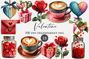 Watercolor Valentine clipart, an Illustration by Designworld (Thumbnail 1 of 4)