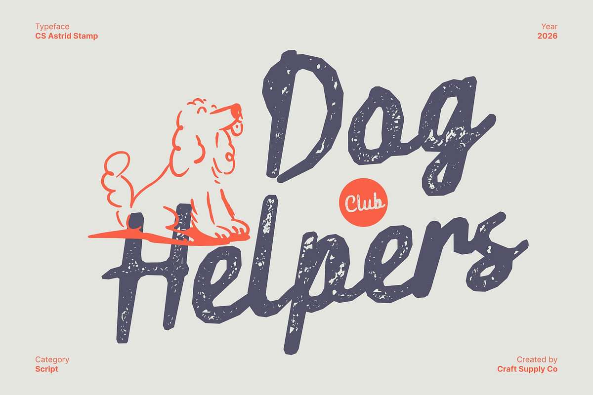 CS Astrid Stamp, a Script Font by Craft Supply Co. (Photo 6 of 8)