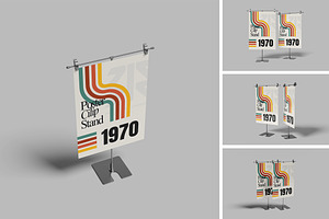 Poster Clip Stand Mockup, an Advertising Mockup by Pikachudesign