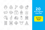 20 FireFighter Icon With 3 Styles, a Duotone Icon by Rudez Studio (Thumbnail 2 of 4)