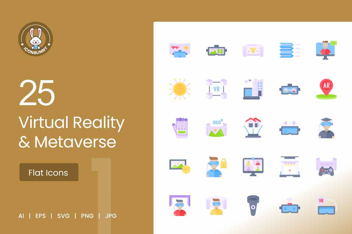 25 Virtual Reality & Metaverse Flat, an Icon by IconBunny (Photo 1 of 2)