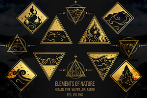 Elements Of Nature. Vector Art