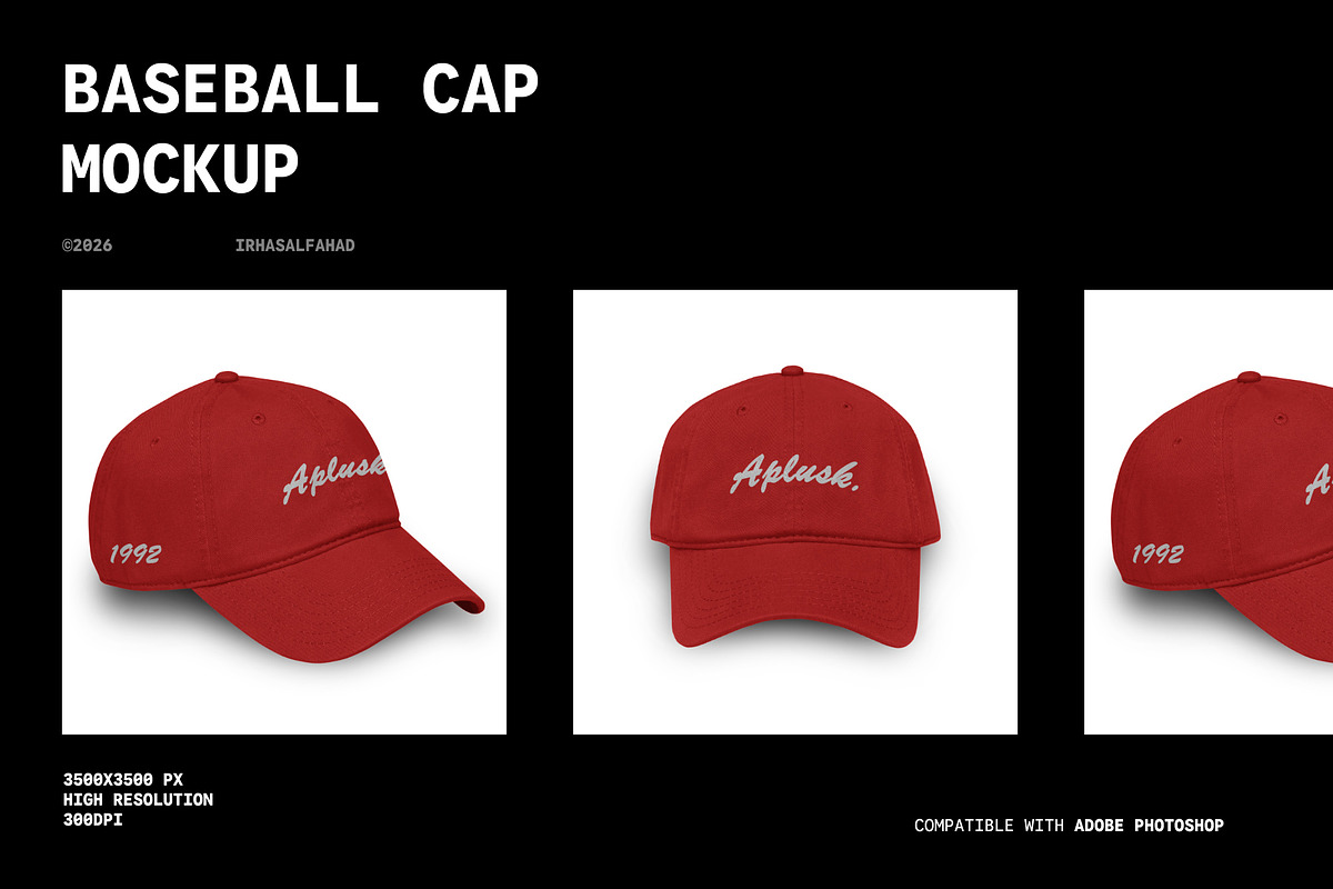 Baseball Cap Mockup by irhasalfahad, a Hat Mockup by Irhasalfahad (Photo 2 of 5)