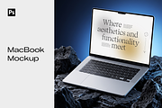 MacBook Mockup PSD, a Mac Mockup by mockeyai (Thumbnail 1 of 3)