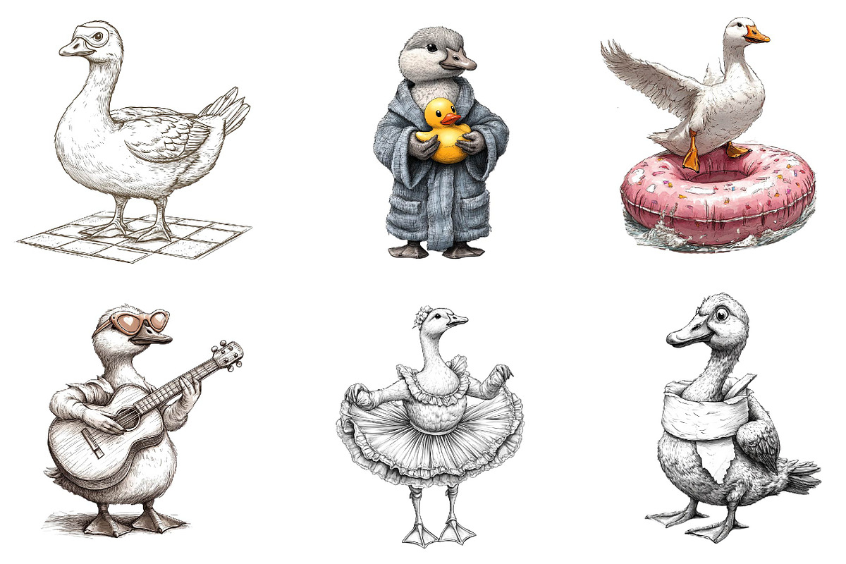 Silly Goose Sublimation Clipart, an Illustration by Dream Creation (Photo 3 of 6)