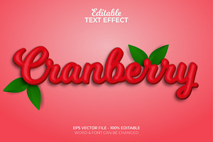 Red Text Effect Cranberry Style