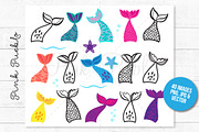 Mermaid Tail Clipart and Vectors, a Decorative Illustration by PinkPueblo (Thumbnail 2 of 3)