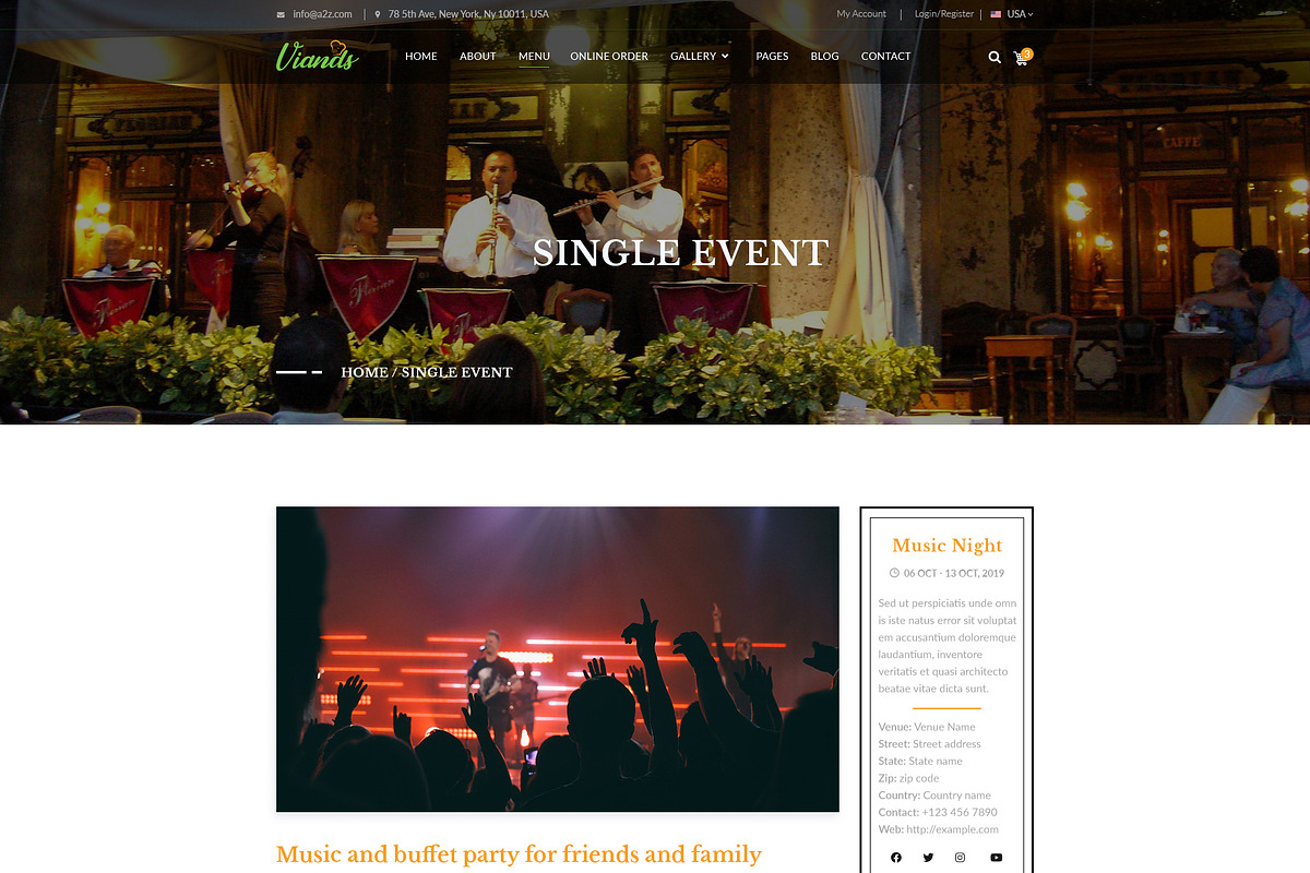 Viands Restaurant PSD Template, a Landing Page Template by Andit themes (Photo 10 of 20)