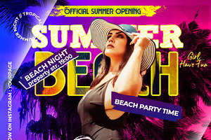 Summer Beach Instagram Banner PSD