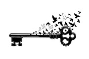 50 Flying Keys Silhouette Vector Bun, an Illustration by Designs_River (Thumbnail 43 of 51)