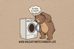 When wildlife meets domestic life, an Animal Illustration by Vectorlina